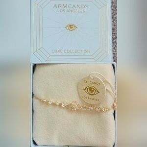 EyeCandy Flower Gold Tone Bracelet, Brand New